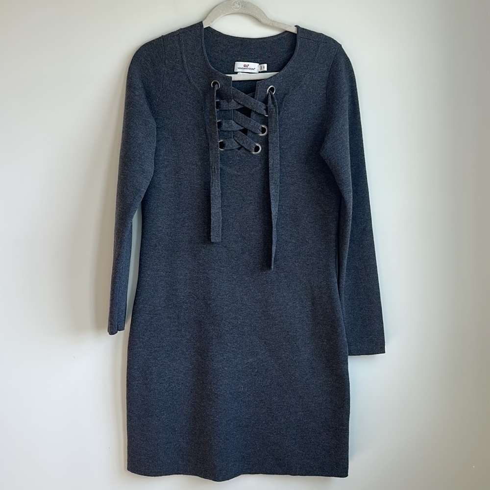 Vineyard Vines Lace Up Sweater Dress